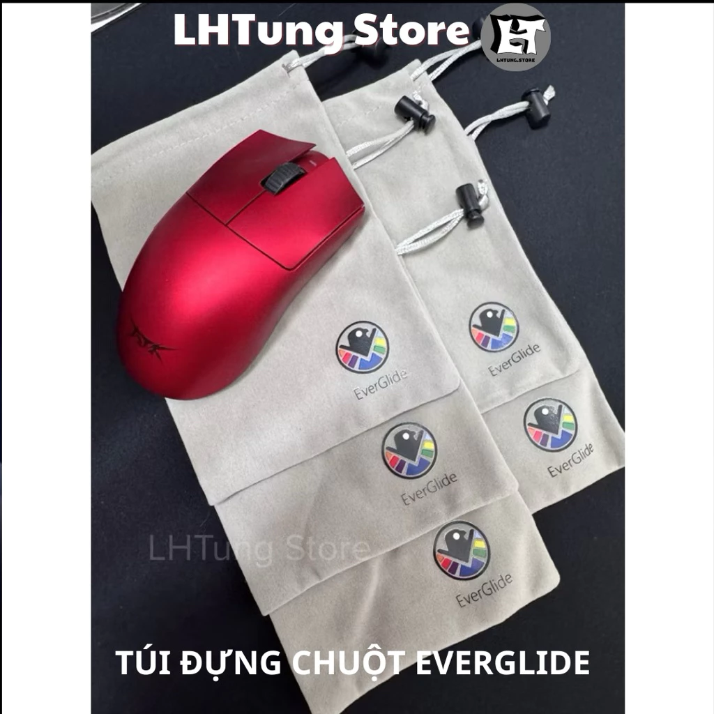 [HOẢ TỐC] Túi dây rút EVERGLIDE đựng chuột gaming | sạc dự phòng | chuột máy tính | Túi vải nỉ nhung cao cấp