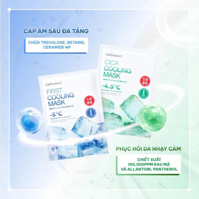 Mặt Nạ Giấy Hạ Nhiệt Da Nhạy Cảm Cell Fusion C Cooling Mask 27G