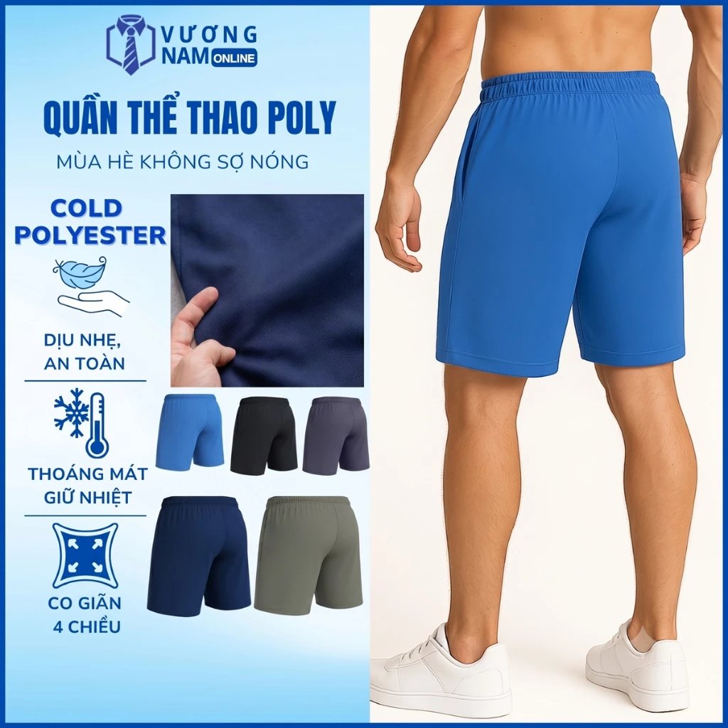 Quần đùi nam thun lạnh thể thao mặc nhà ngắn đẹp vải co giãn 4 chiều VNO98