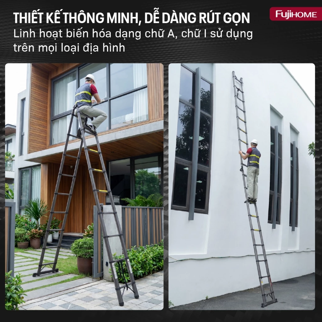 Thang rút gọn chữ A FUJIHOME STLA74 an toàn chuyên nghiệp