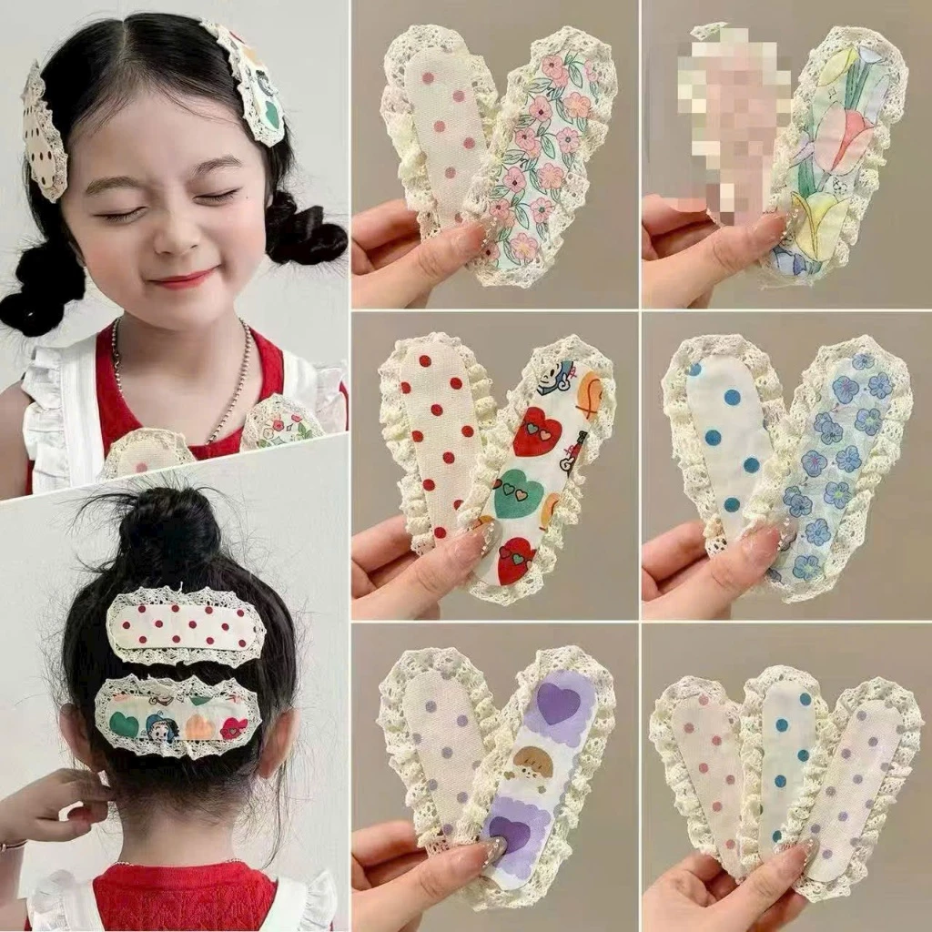 Sét 2 miếng Dệt Kim Thêu Băng Đô Velcro Nổ Tóc Gãy Hoàn Thiện Băng Đô Phụ Kiện Tóc