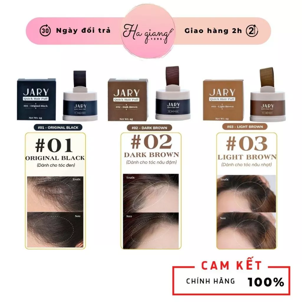 Phấn Chấm Hói Tóc Jary Quick Hair Puff Che Khuyết Điểm Phủ Hói Chân Tóc