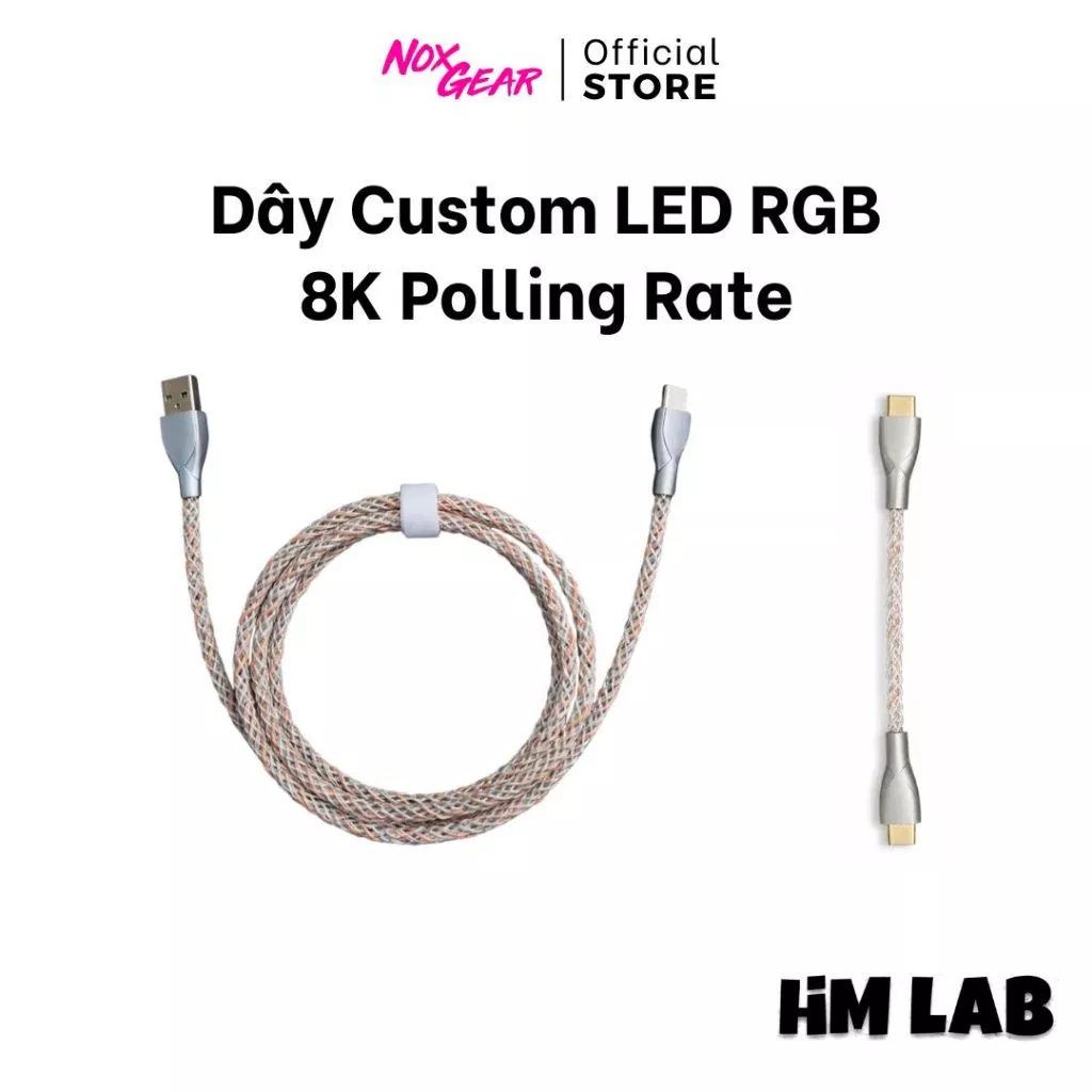 [HM LAB] Dây Custom Led RGB Hỗ Trợ 8K Polling Rate | USB A to C | USB C to C