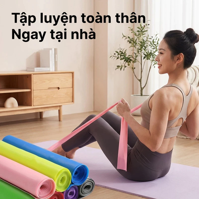 [Wx]Dây Kháng Lực, Dây Cao Su Đàn Hồi Kháng Lực Tập Thể Dục Yoga,Gym (1,5 Mét)