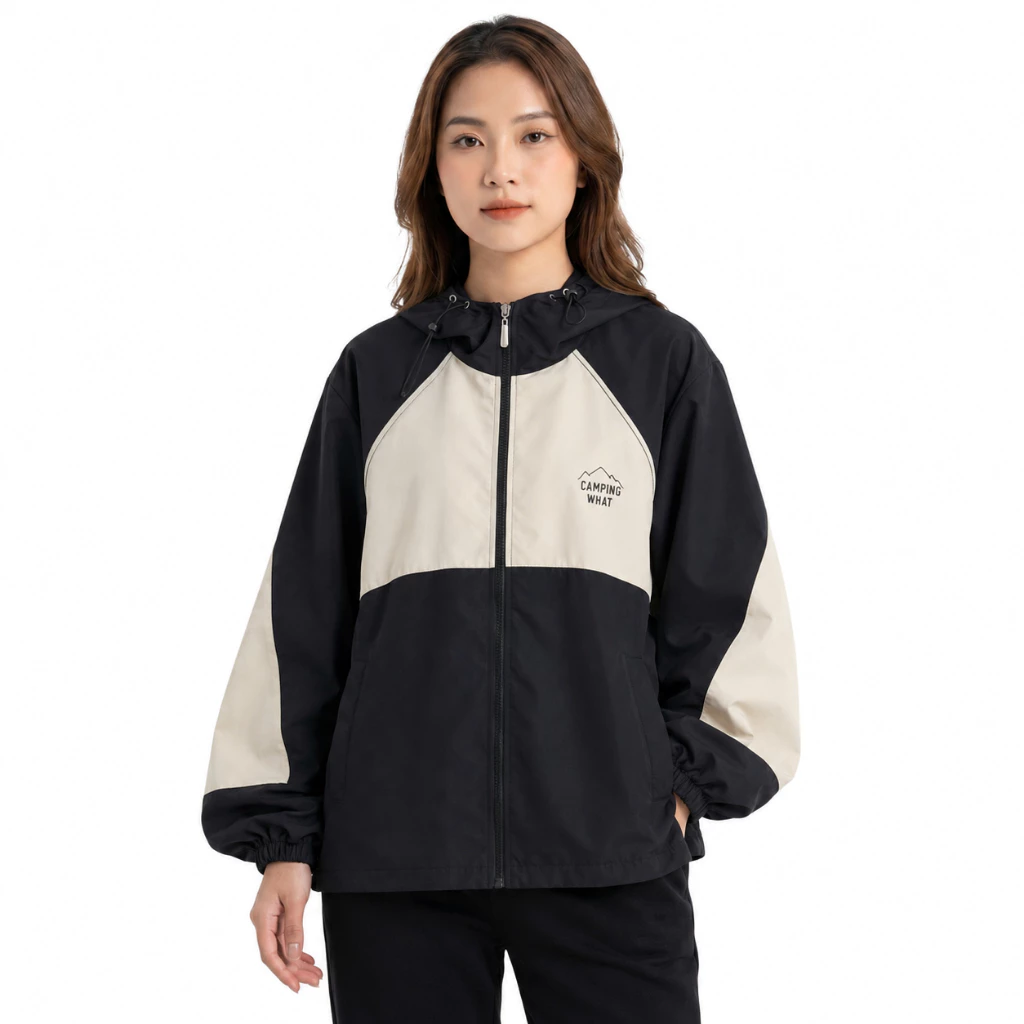 Áo Khoác Gió Nữ 2 Lớp CAMPING Có Nón Bo Chun Dây Rút Vải Dù Chống Nắng Jacket Nam Nữ Unisex - FAGU