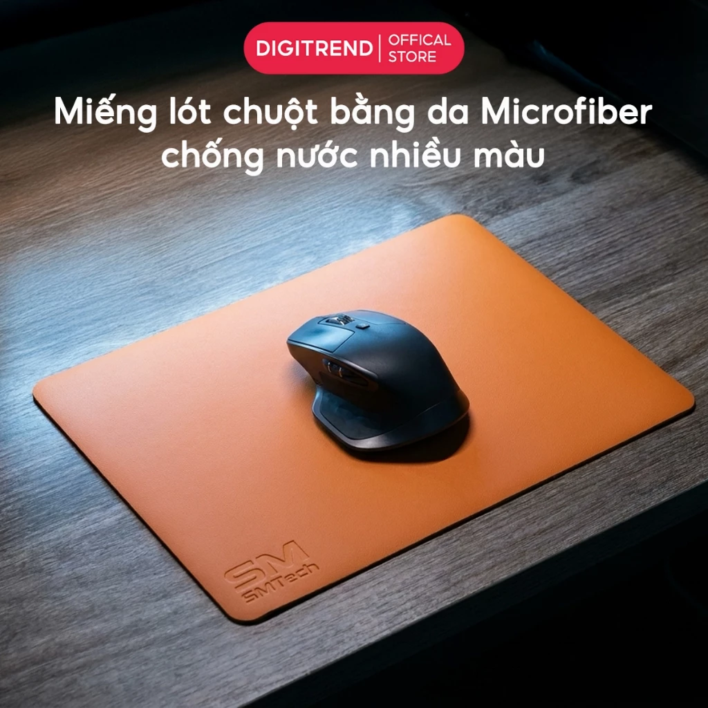 Lót Chuột Da Microfiber Cao Cấp SMTech Miếng Lót Chuột Mouse Pad Da Chống Nước Di Chuột Mượt Mà