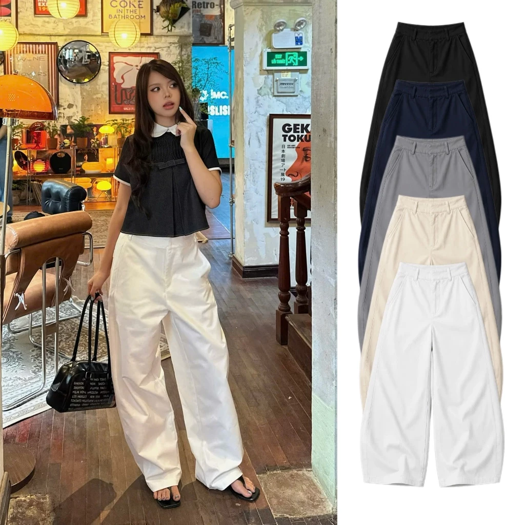 AB HOUSE - Quần tây kaki ống suông rộng HAZY thời trang nam nữ