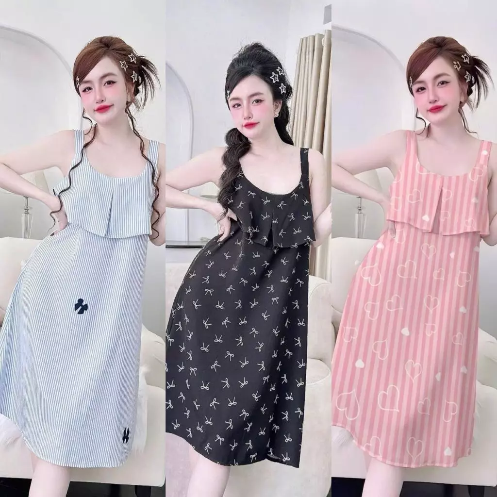 - XẢ KHO [40-75kg]-Váy Ngủ Lụa 100D Mềm Hai Dây - Hoa Nhí Dễ Thương- Mát Mẻ Thoải Mái Mùa Hè- (40-75kg)