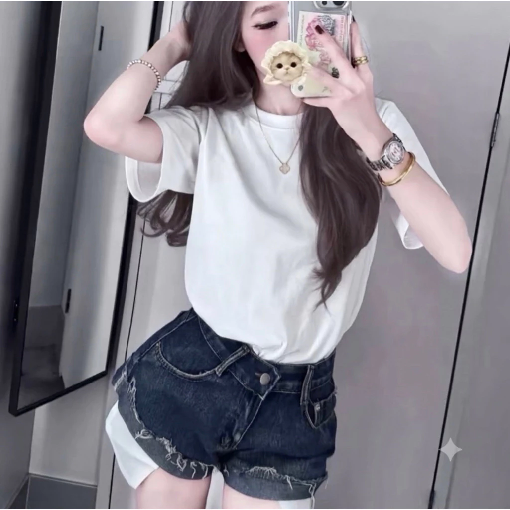 Quần sooc tua lộ túi lưng cao hottrend dành cho nữ