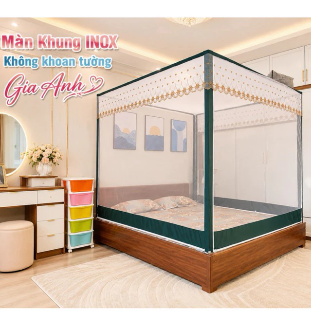 Màn Khung Không Khoan Tường * Khung INOX 304 * - Mùng Chống Muỗi Và Các Loại Côn Trùng - Hàng Xưởng Bảo Hành 18 Tháng