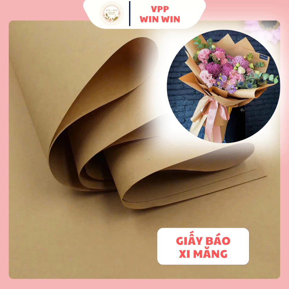 Giấy Báo Xi Măng Gói Hoa Phong Cách Hàn Quốc 50x70cm