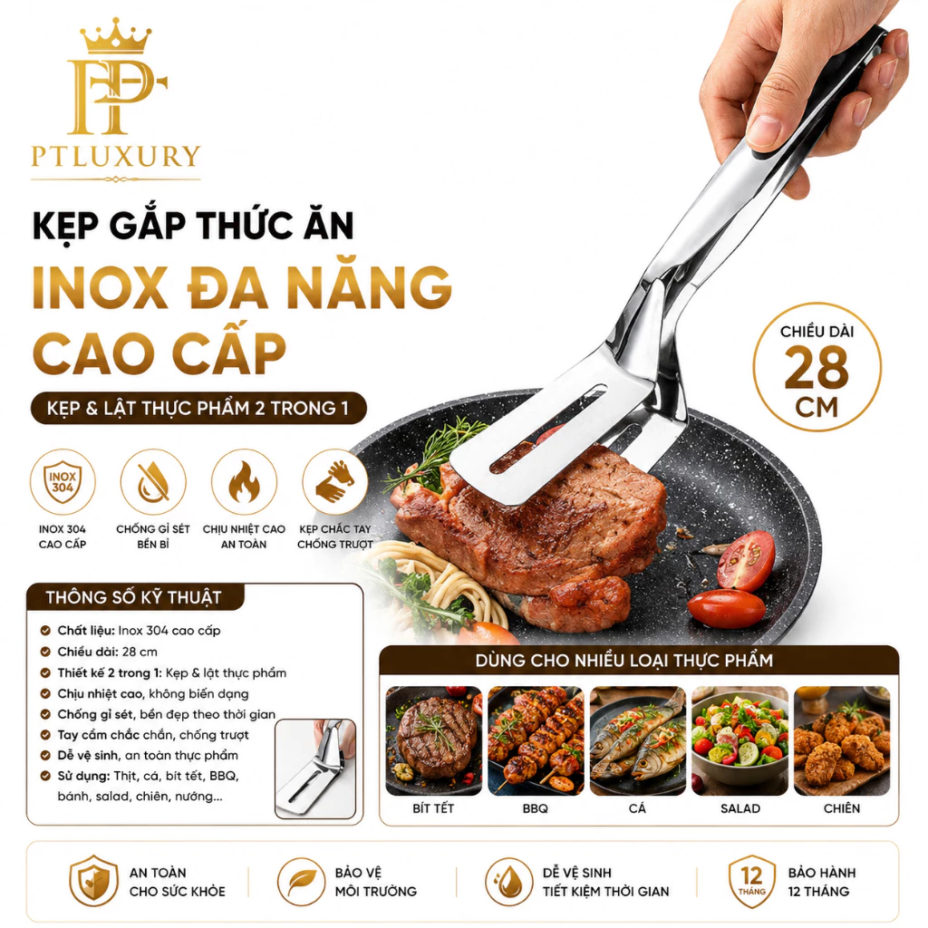 [ COMBO 5 CÁI ] Kẹp inox gắp thức ăn , nướng đồ tiện lợi