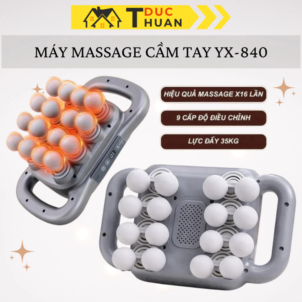 Máy Massage Cầm Tay Toàn Thân YX-840 – 16 Đầu, 9 Cấp Độ, Màn Hình LCD Hiện Đại - DT HOME