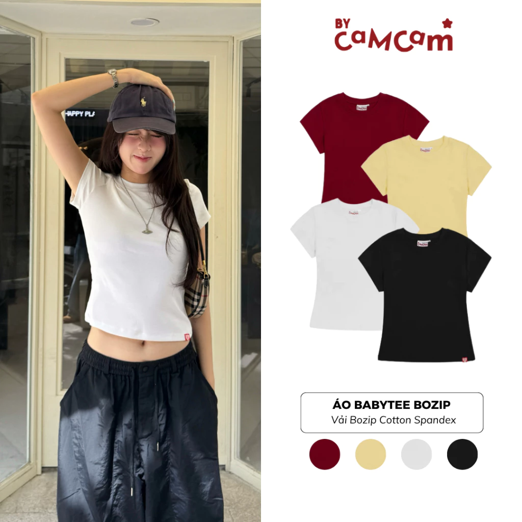 Áo Babytee Bozip Premium 𝑩𝒚𝒄𝒂𝒎𝒄𝒂𝒎 Co Dãn Siêu Mát Basic Dễ Phối Đồ ABN059