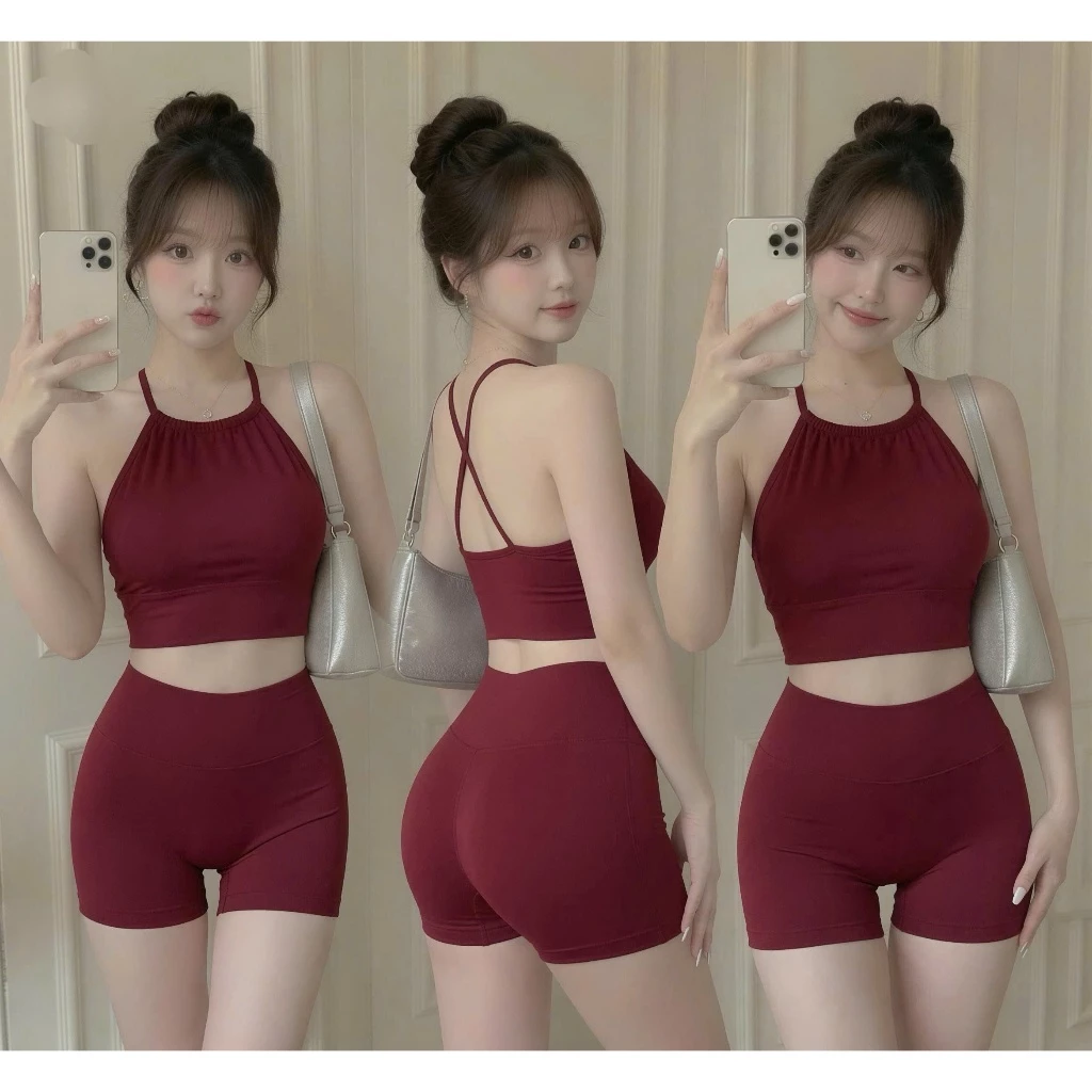 Bộ tập Gym, Yoga, Erobic cho nữ chất LuLu hàng Quảng Châu cao cấp BT902