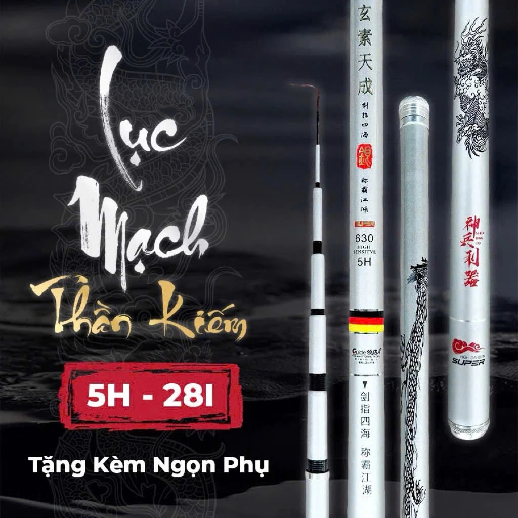 Cần Câu Lục Mạch Thần Kiếm 5H đủ size 3m6 4m5 5m4 6m3 – BB81