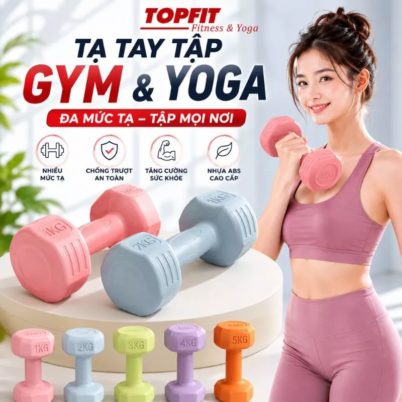 Tạ Tay Nam Nữ Chuyên Tập Gym Yoga Pilates Thể Dục Tại Nhà - Chính Hãng TOPBODY - CTTAY