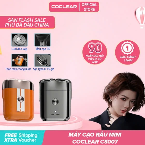 [ Link độc quyền của Fubadau chính hãng ] Máy cạo râu Coclear CS007 thân máy kháng nước, sạc nhanh 1,5