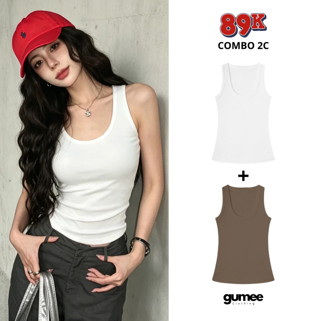 [XẢ KHO GIÁ GỐC] Áo ba lỗ nữ ôm body, áo 2 dây bản to tanktop chất thun gân lạnh mềm mịn co giãn Gumee - B4