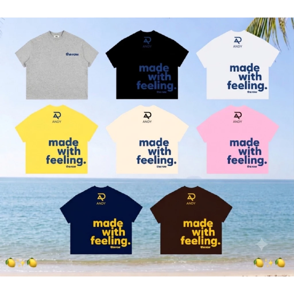 [MỚI VỀ] Áo Thun Boxy Local Brand Tay Ngắn Cotton in chữ  " MADE WITH FEELING " Áo Phông Forrm Rộng Unisex Nam ANDYSHOP