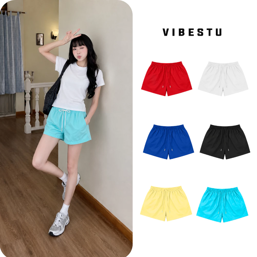 Quần Short Dù Nữ Form Rộng Local Brand VIBESTU , Quần Short Nữ Ngắn Form Unisex