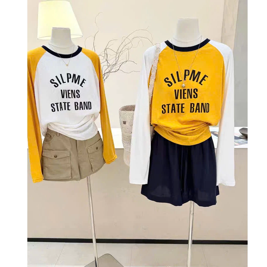 Áo thun nữ tay dài chất xược giấy MENINA, áo phông tay dài nữ dáng rộng in hình thời trang.