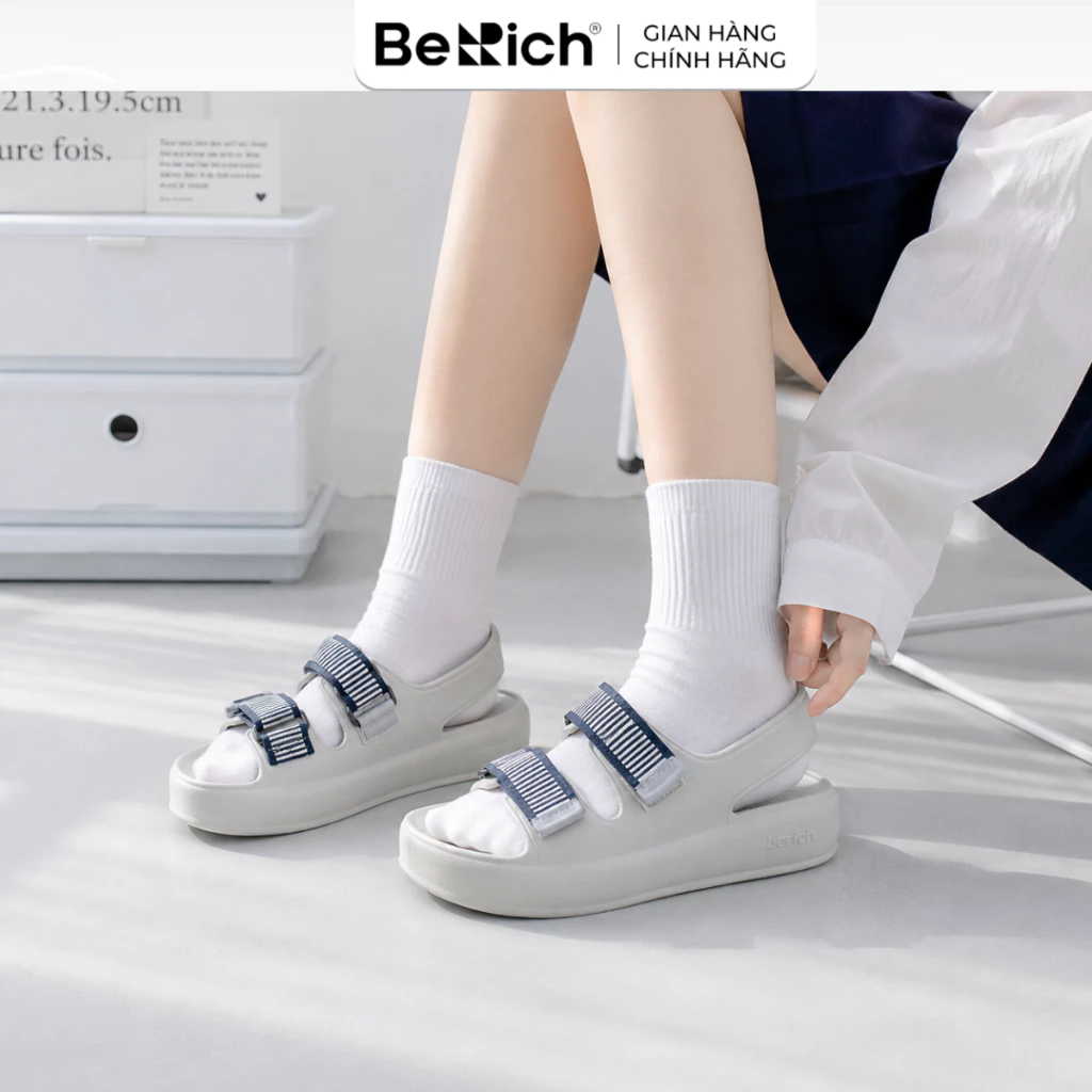 Dép Sandal Nữ BERICH Đi Học Đi Chơi EVA Nguyên Sinh Quai Dán Điều Chỉnh Êm Chân Chống Trượt BE2802