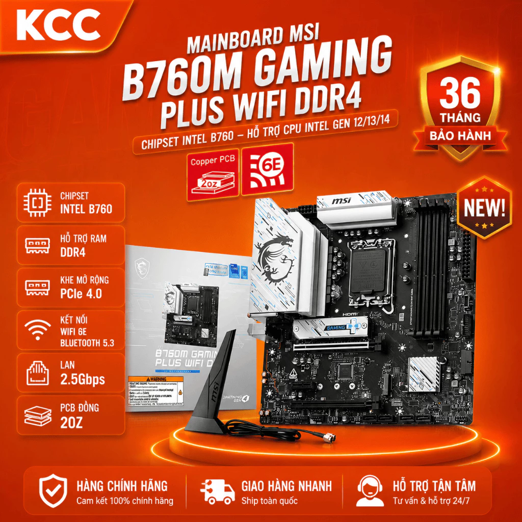 Ảnh sản phẩm: MSI B760M Gaming Plus WiFi DDR4
