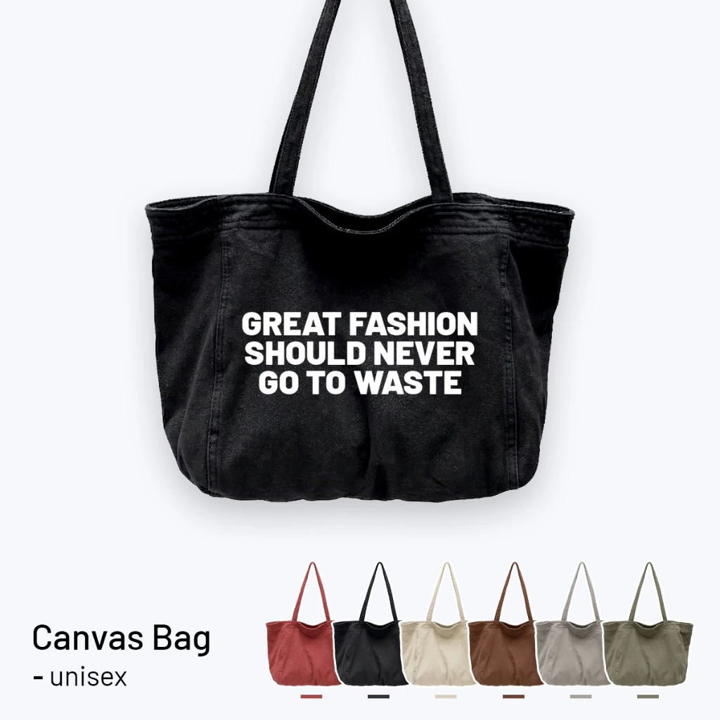 Túi Tote Vải Canvas Nam Nữ Cỡ Lớn Phong Cách Vintage Đeo Vai Đi Học Đi Chơi Cao Cấp - Túi Tote Streetwear Basic - TVIN45