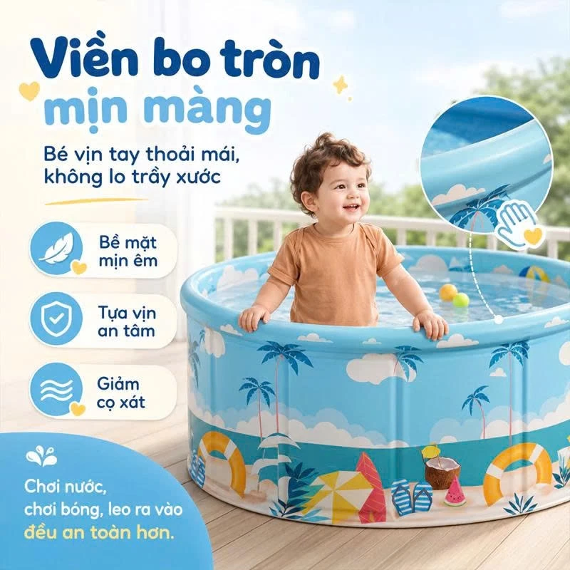 [FREESHIP] Bể Bơi Trẻ Em Gấp Gọn Dạng Tấm Tiện Lợi Mẫu Mới 2026--myphamhn