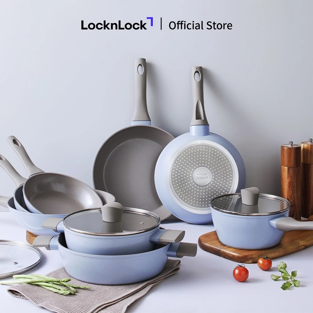 Nồi chảo chống dính phủ ceramic LocknLock Pastella IH đáy từ inox 430 - Dùng cho mọi loại bếp - T2CMALL