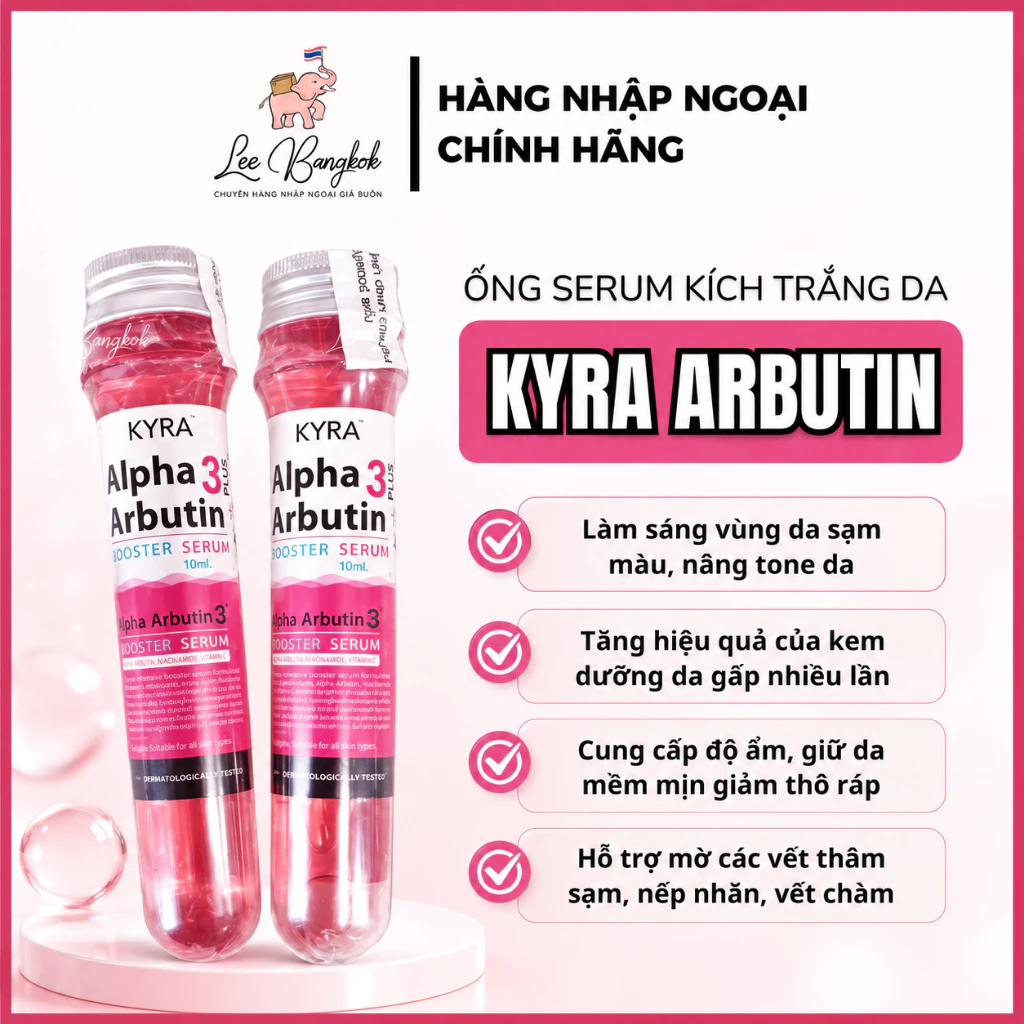 [Mẫu Mới] Serum Kích Trắng Da Kyra Alpha Arbutin Collagen Super Brightening Body Thái Lan An Toàn 50ml LEEBANGKOK