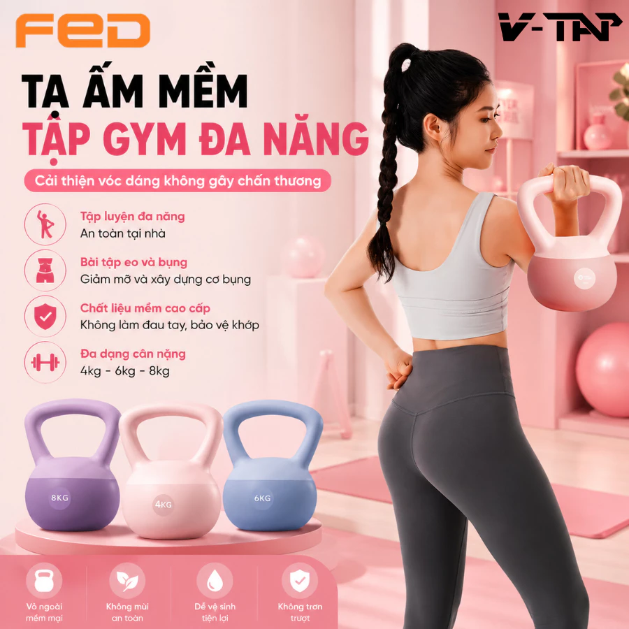 Tạ Ấm Mềm, Tạ Bình Vôi Cao Cấp Không Gây Chấn Thương An Toàn Khi Tập Luyện, Tạ Chuông Tập Tại Nhà