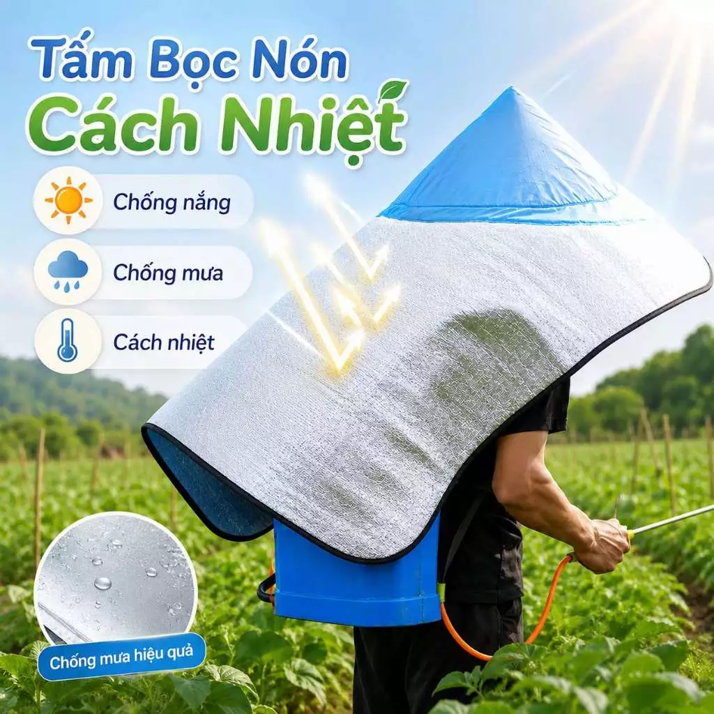 Tấm Bọc Nón Cách Nhiệt Chống Nắng Chống Mưa Chống UV Giảm Nóng Khi Làm Việc Ngoài Trời Hiệu Quả
