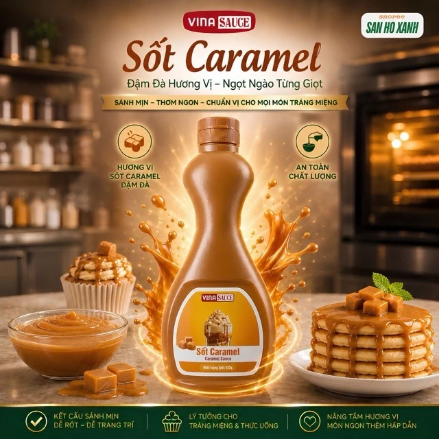 Sốt VINA SAUCE - Chai 623g - đủ vị - dùng làm topping hoặc nguyên liệu pha chế đồ uống, làm bánh,…