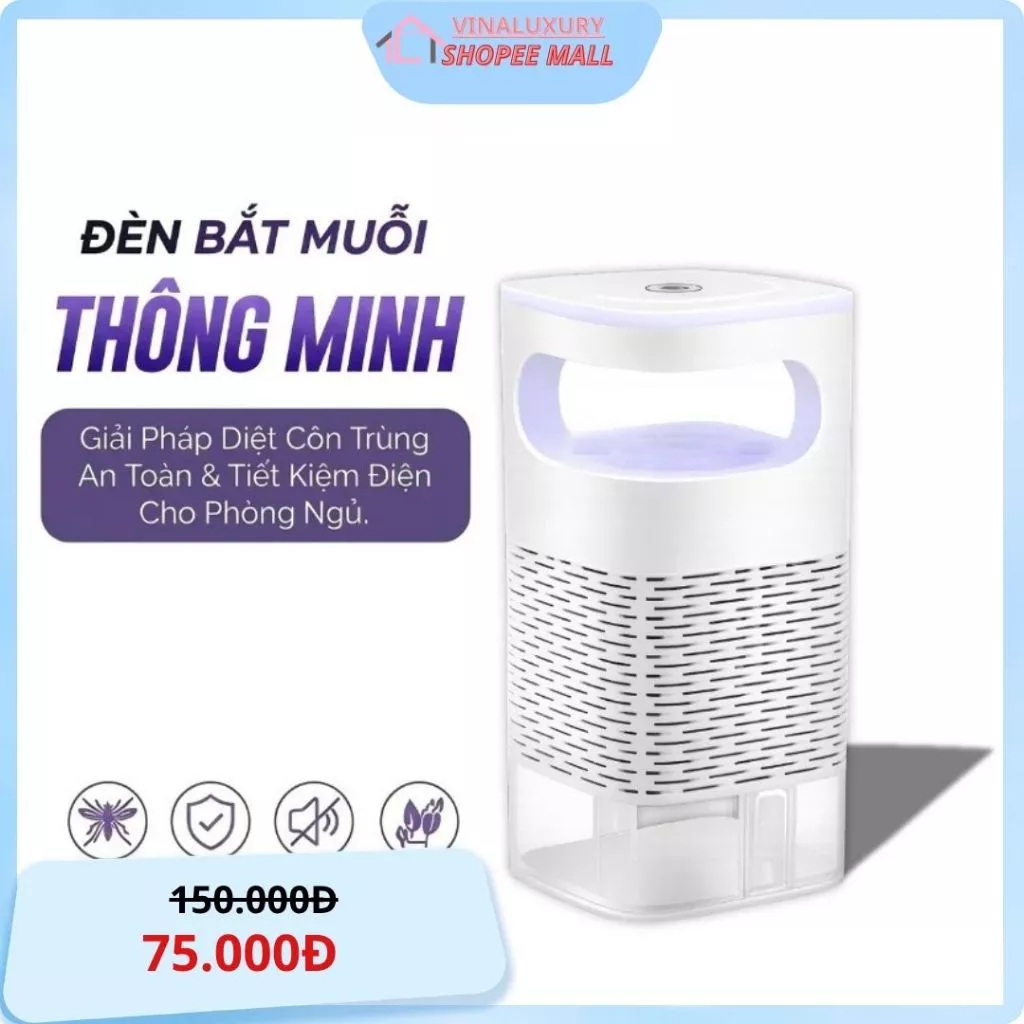 Đèn Bắt Muỗi - Máy Bắt Muỗi Diệt Côn Trùng Thông Minh Kèm Đèn Ngủ Cao Cấp