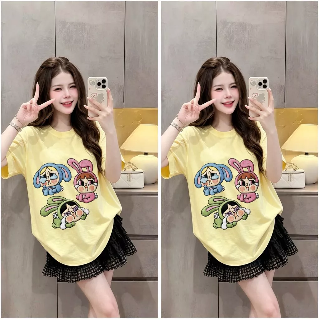 Áo phông nữ from rộng in hình CRY BABY mắt ướt SIÊU XINH. Áo thun nữ from rộng chất cotton cao cấp