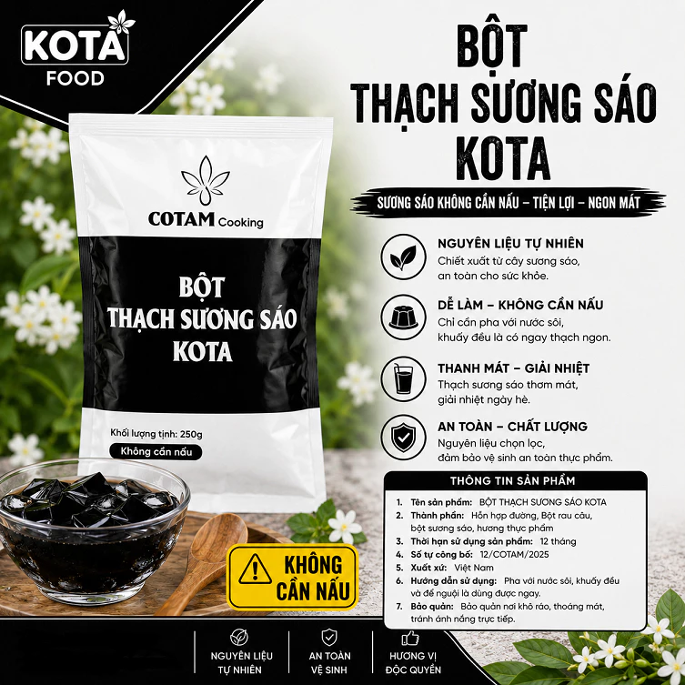 Bột Thạch Đen Sương Sáo  KOTA - gói 250g