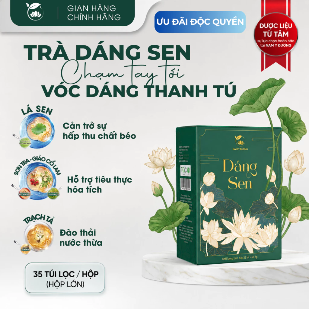 [Deal Mới] Trà Dáng Sen Nam Y Đường - Thanh Lọc Cơ Thể, Cải Thiện Vóc Dáng, Hỗ Trợ Giảm Cân, Đẹp Da Giữ Dáng