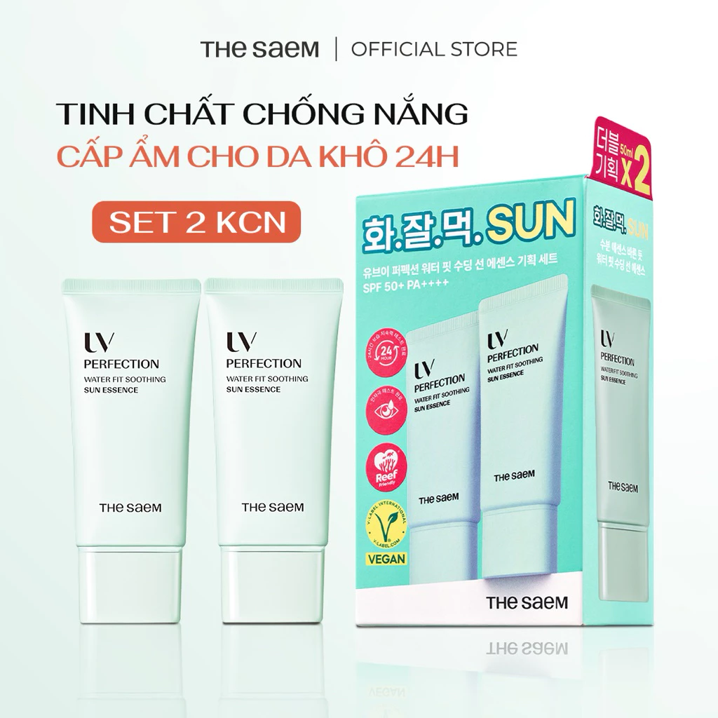 [SVIP] Set 2 Tinh chất chống nắng cấp ẩm cho da khô UV Perfection Water fit Soothing Sun Essence (50gx2)