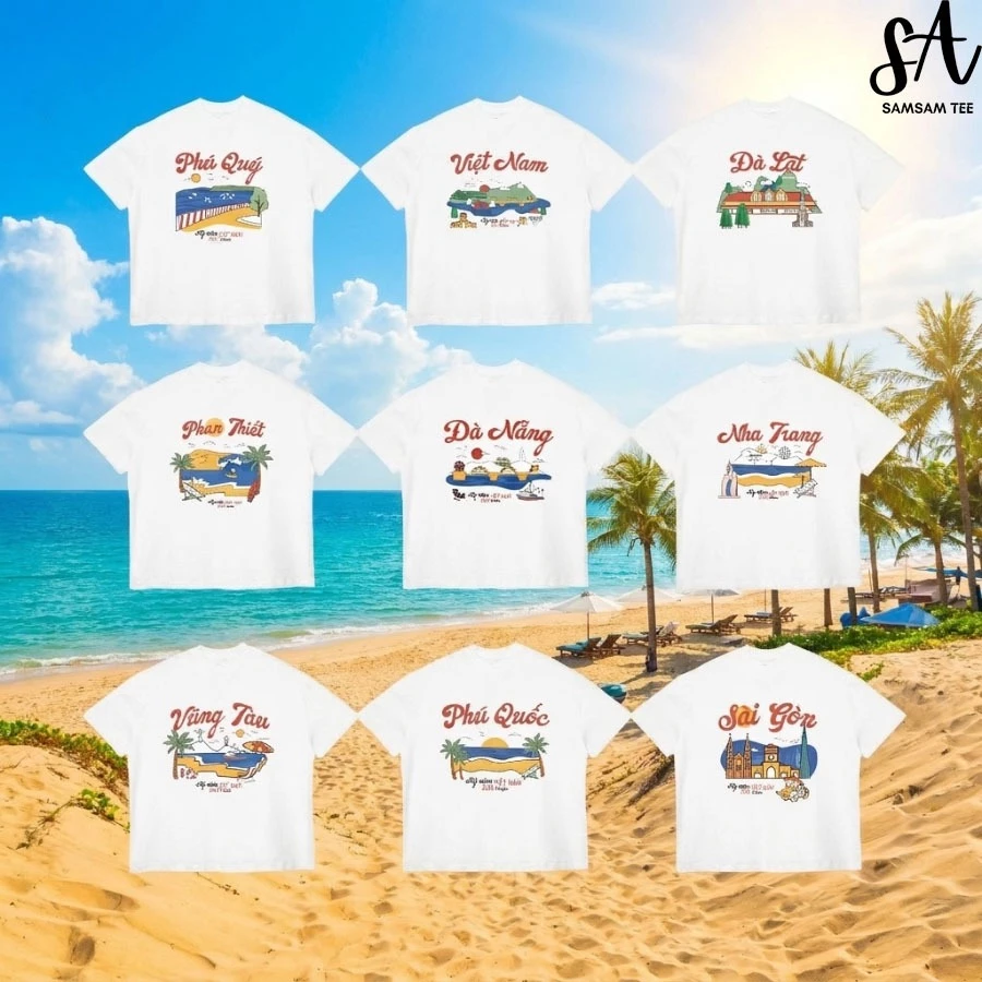 Áo thun BOXY unisex nam nữ áo thun DU LỊCH cotton form boxy 250gsm vải đã qua xử lý co rút