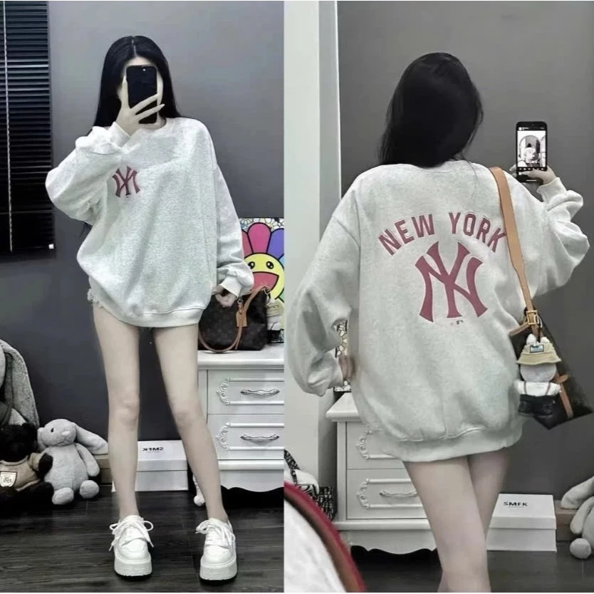 Áo Sweater Form Rộng In Chữ N.Y Áo Nỉ Oversize Hàn Quốc Basic Dễ Phối Outfit Hot Trend