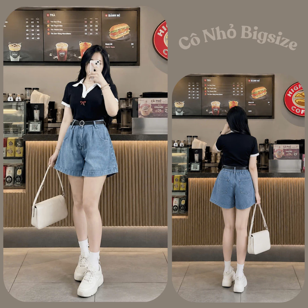 Quần jean ngố đùi bigsize nữ lưng thun ống rộng vải mềm có chun sau hottrend mùa hè đi biển hoặc dạo phố Q555