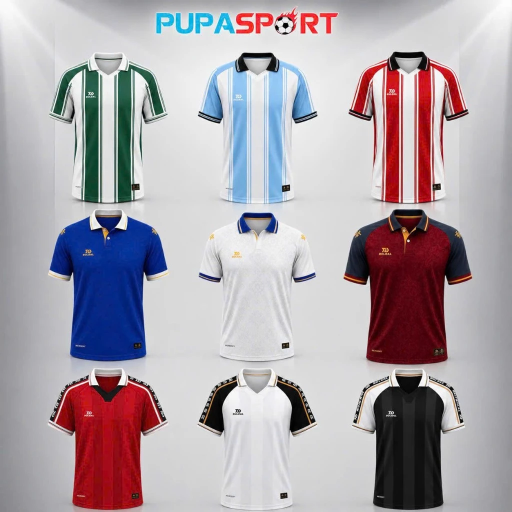 [PUPASPORT]- Bulbal Retro, Bst Nhiều Mẫu Áo Polo Phong Cách Áo Bóng Đá Retro, Chất Vải Microdry Cao Cấp