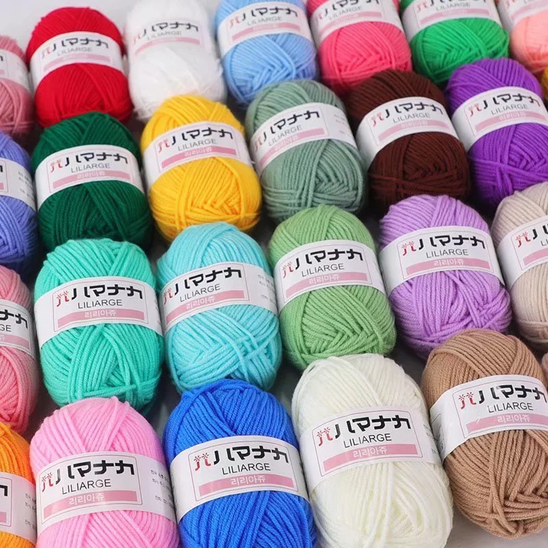 Combo 5/10 Cuộn Len Milk Cotton Hàn Nhí 25g Sợi 2mm, Cuộn Len Đan Móc Cho Người Mới Bắt Đầu