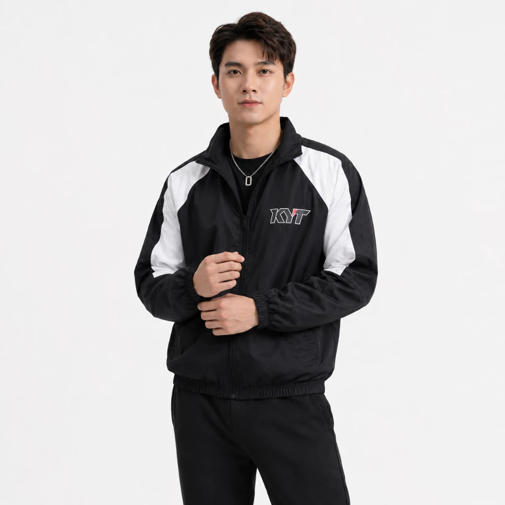 Áo Khoác Gió Unisex 2 Lớp Kyt Bo Chun Khóa Kéo Phao Vải Dù Chống Nắng Cản Gió Form Rộng- FAGU