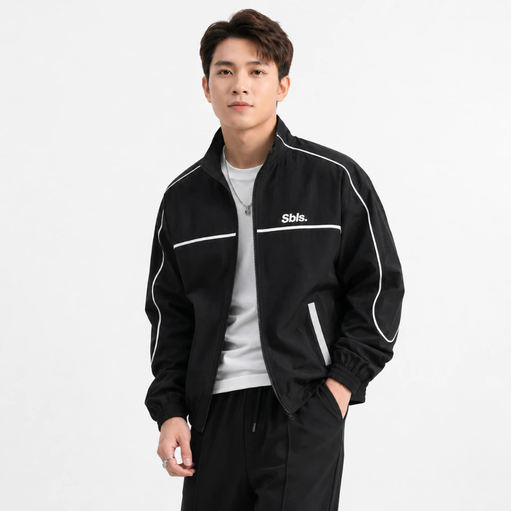 Áo Khoác Gió Unisex 2 Lớp SBLS Bo Chun Tay Khóa Kéo Phao Vải Dù Chống Nắng Cản Gió Form Rộng- FAGU