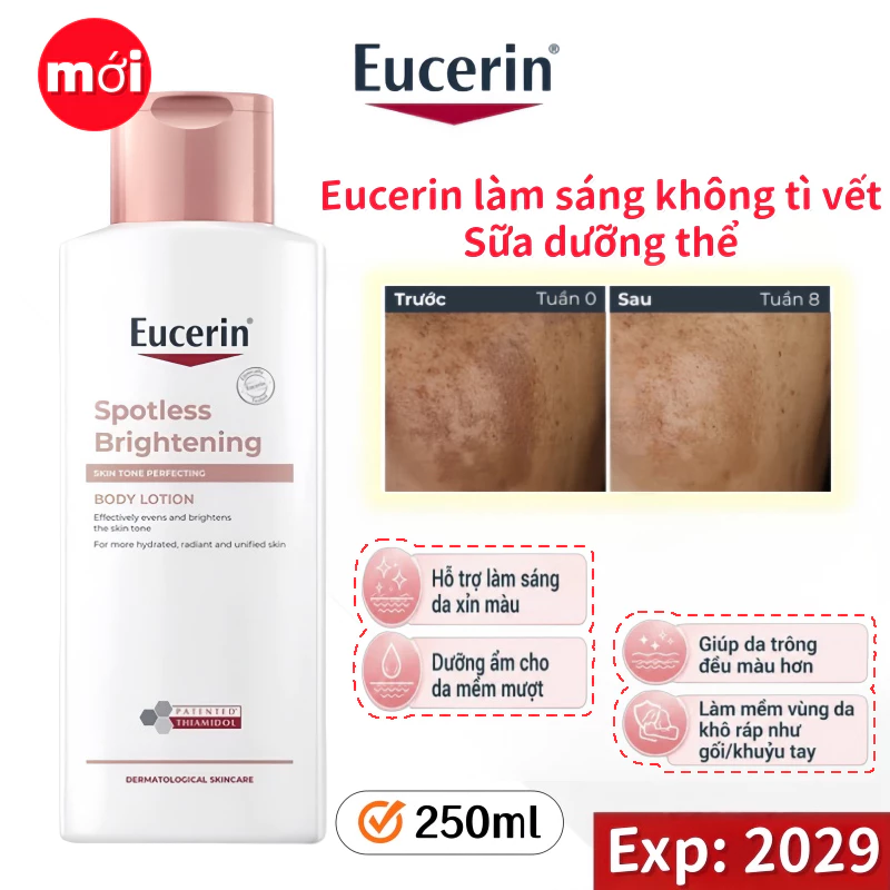 Sữa dưỡng thể sáng da không tì vết Eucerin 250ml | Điểm mờ dần | Hydrat Da xỉn màu không đều | Chăm Sóc Cơ Thể Mịn Màng