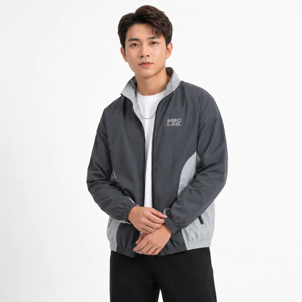Áo Khoác Gió Unisex 2 Lớp MBC Bo Chun Khóa Kéo Phao Vải Dù Chống Nắng Cản Gió Form Rộng - FAGU