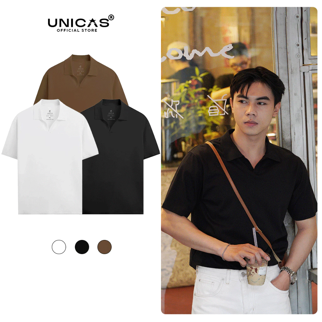 Áo Polo Nam UNICAS Cổ Chữ V Chất Liệu 100% Cotton Cao Cấp - UNI_POLO002